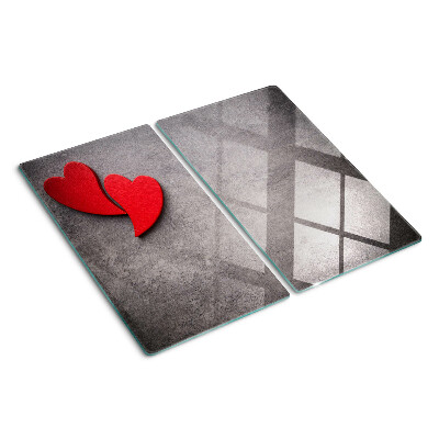 Glass chopping board Heart in the background of the window