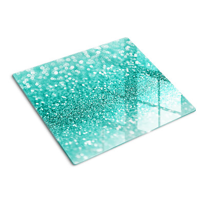 Glass chopping board Sparkling Turquoise Glitter