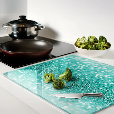 Glass chopping board Sparkling Turquoise Glitter