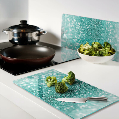 Glass chopping board Sparkling Turquoise Glitter