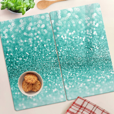 Glass chopping board Sparkling Turquoise Glitter