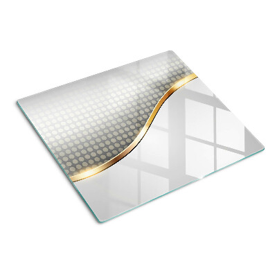 Glass kitchen board Golden wave on a background of dots