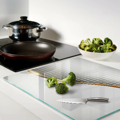 Glass kitchen board Golden wave on a background of dots