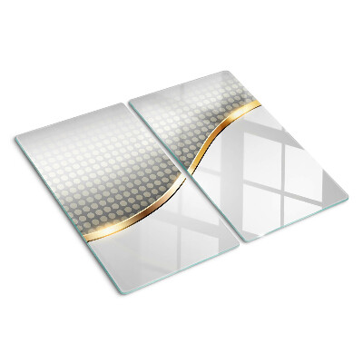 Glass kitchen board Golden wave on a background of dots