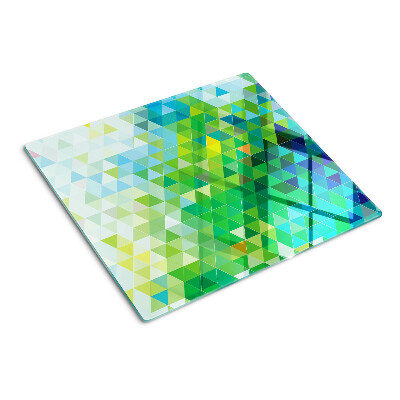 Glass kitchen board Geometry of colored triangles
