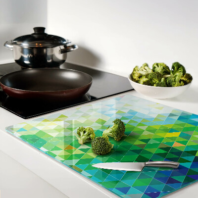 Glass kitchen board Geometry of colored triangles
