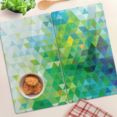 Glass kitchen board Geometry of colored triangles