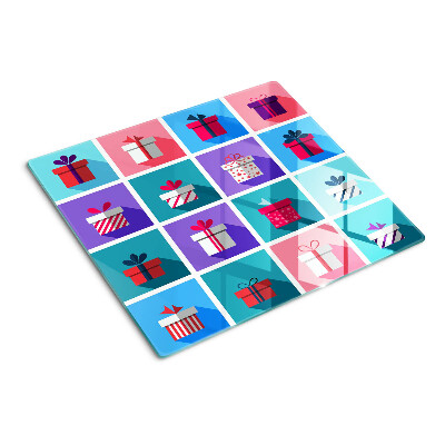 Glass chopping board Gift motifs in different colors