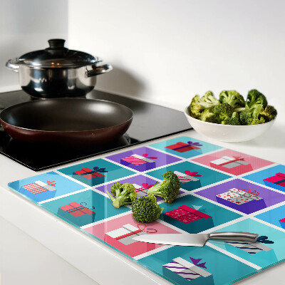 Glass chopping board Gift motifs in different colors