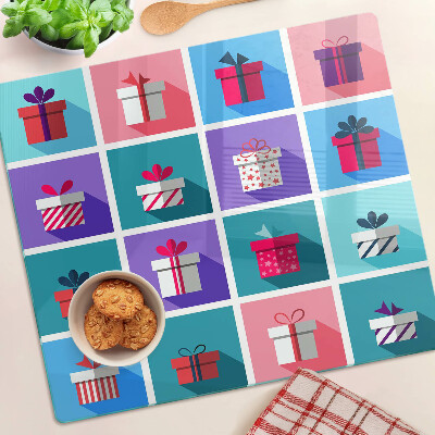 Glass chopping board Gift motifs in different colors