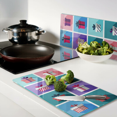 Glass chopping board Gift motifs in different colors