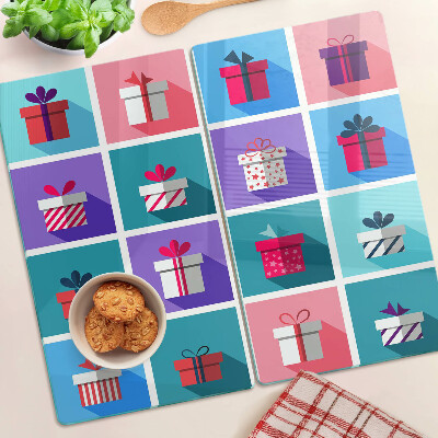 Glass chopping board Gift motifs in different colors