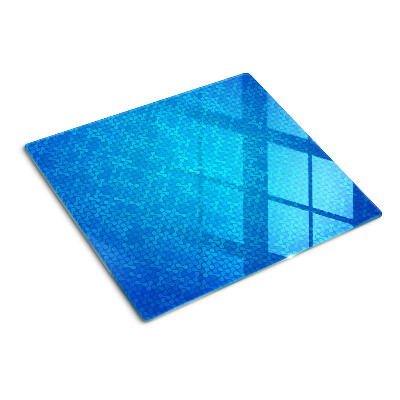Glass kitchen board Wavy pattern in shades of blue
