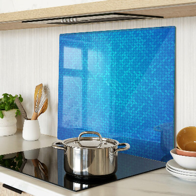 Glass kitchen board Wavy pattern in shades of blue