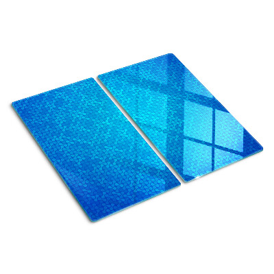 Glass kitchen board Wavy pattern in shades of blue