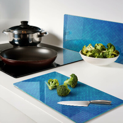 Glass kitchen board Wavy pattern in shades of blue