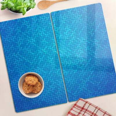 Glass kitchen board Wavy pattern in shades of blue