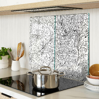 Glass chopping board A plant pattern with delicate branches