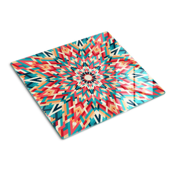 Glass chopping board Multicolored mandala