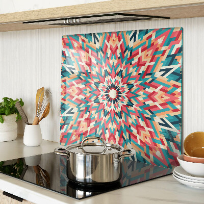 Glass chopping board Multicolored mandala