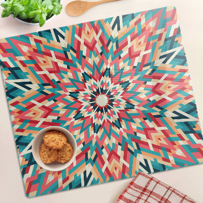 Glass chopping board Multicolored mandala