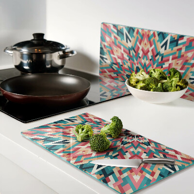 Glass chopping board Multicolored mandala