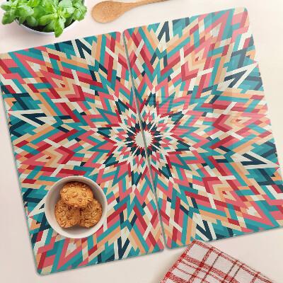 Glass chopping board Multicolored mandala
