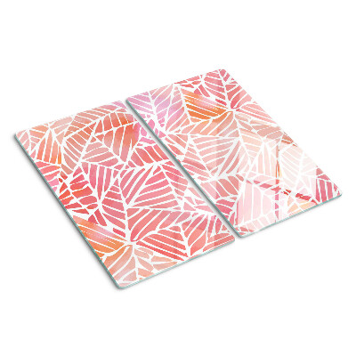 Glass kitchen board Leaves in pastel shades