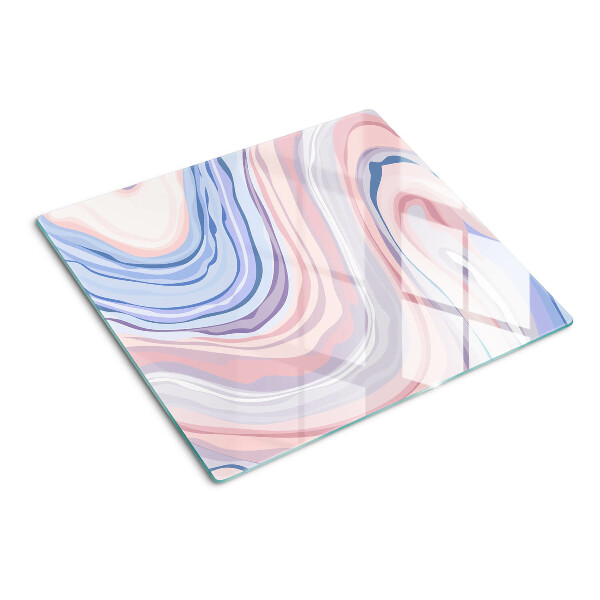 Glass kitchen board Marble pattern in pastel colors