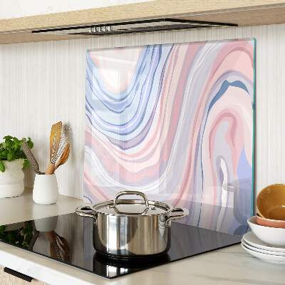 Glass kitchen board Marble pattern in pastel colors