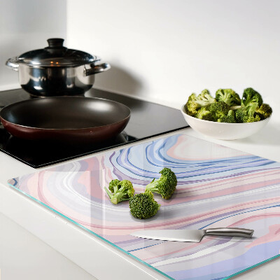 Glass kitchen board Marble pattern in pastel colors