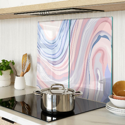 Glass kitchen board Marble pattern in pastel colors