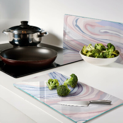 Glass kitchen board Marble pattern in pastel colors