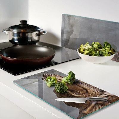Glass chopping board Buddha in meditation