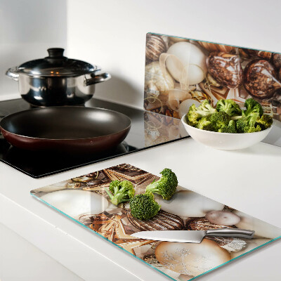 Glass kitchen board Christmas decorations and baubles