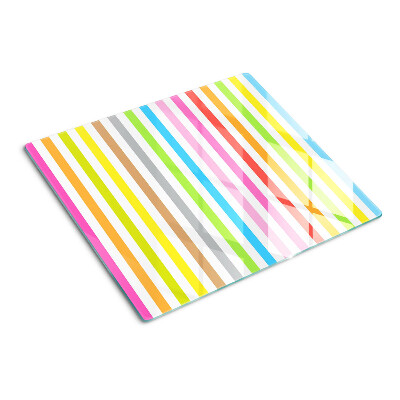 Glass kitchen board Rainbow colored stripes
