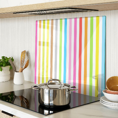 Glass kitchen board Rainbow colored stripes