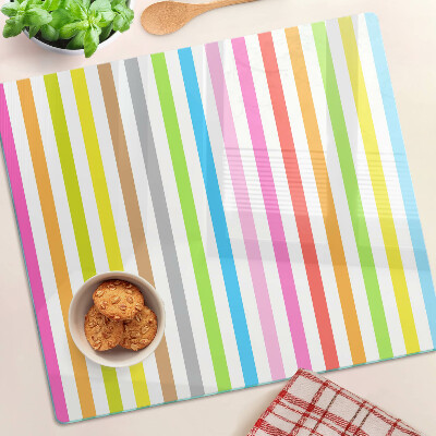 Glass kitchen board Rainbow colored stripes