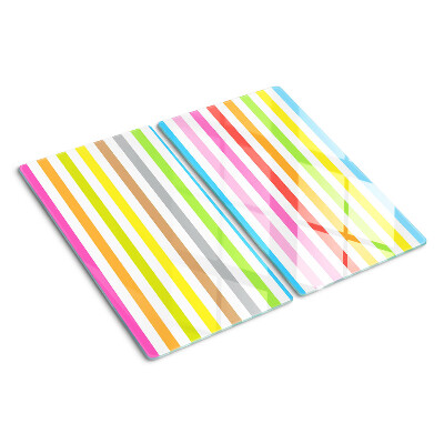 Glass kitchen board Rainbow colored stripes
