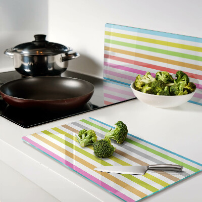 Glass kitchen board Rainbow colored stripes