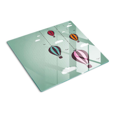 Glass kitchen board Hot air balloons