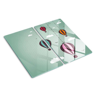 Glass kitchen board Hot air balloons