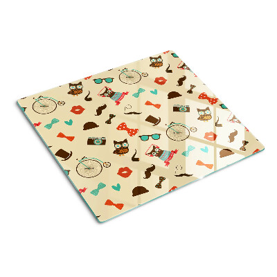 Glass kitchen board Kittens and retro accessories