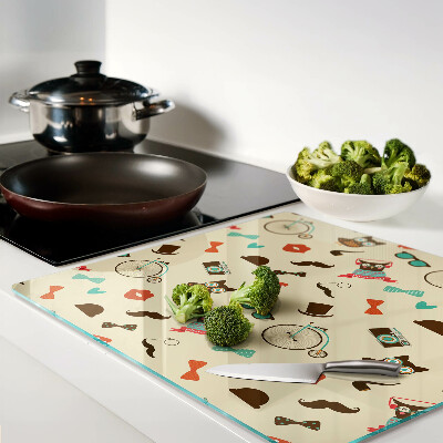 Glass kitchen board Kittens and retro accessories