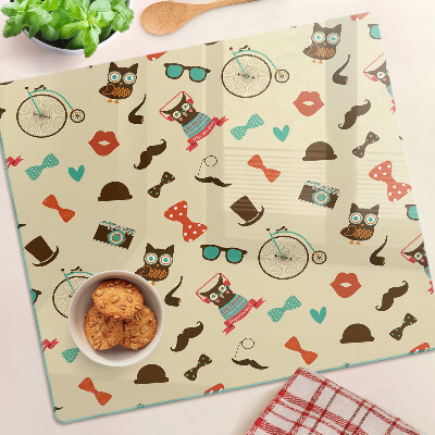Glass kitchen board Kittens and retro accessories