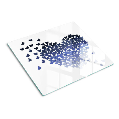 Glass kitchen board Heart motif with butterflies