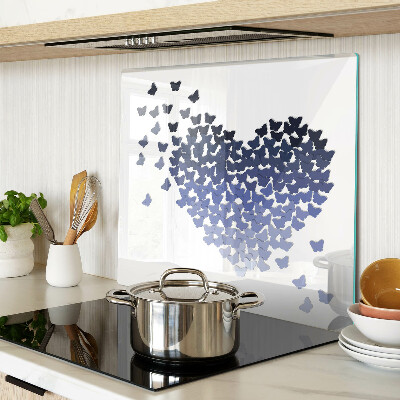 Glass kitchen board Heart motif with butterflies