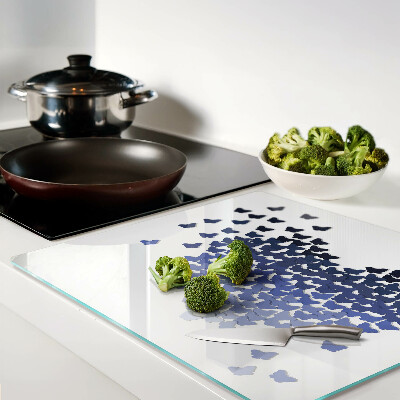 Glass kitchen board Heart motif with butterflies