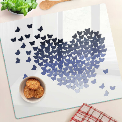 Glass kitchen board Heart motif with butterflies