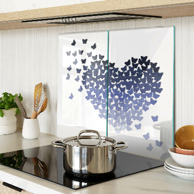Glass kitchen board Heart motif with butterflies